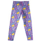 Crown and Personalized Name Print Purple Leggings - Wimziy&Co.
