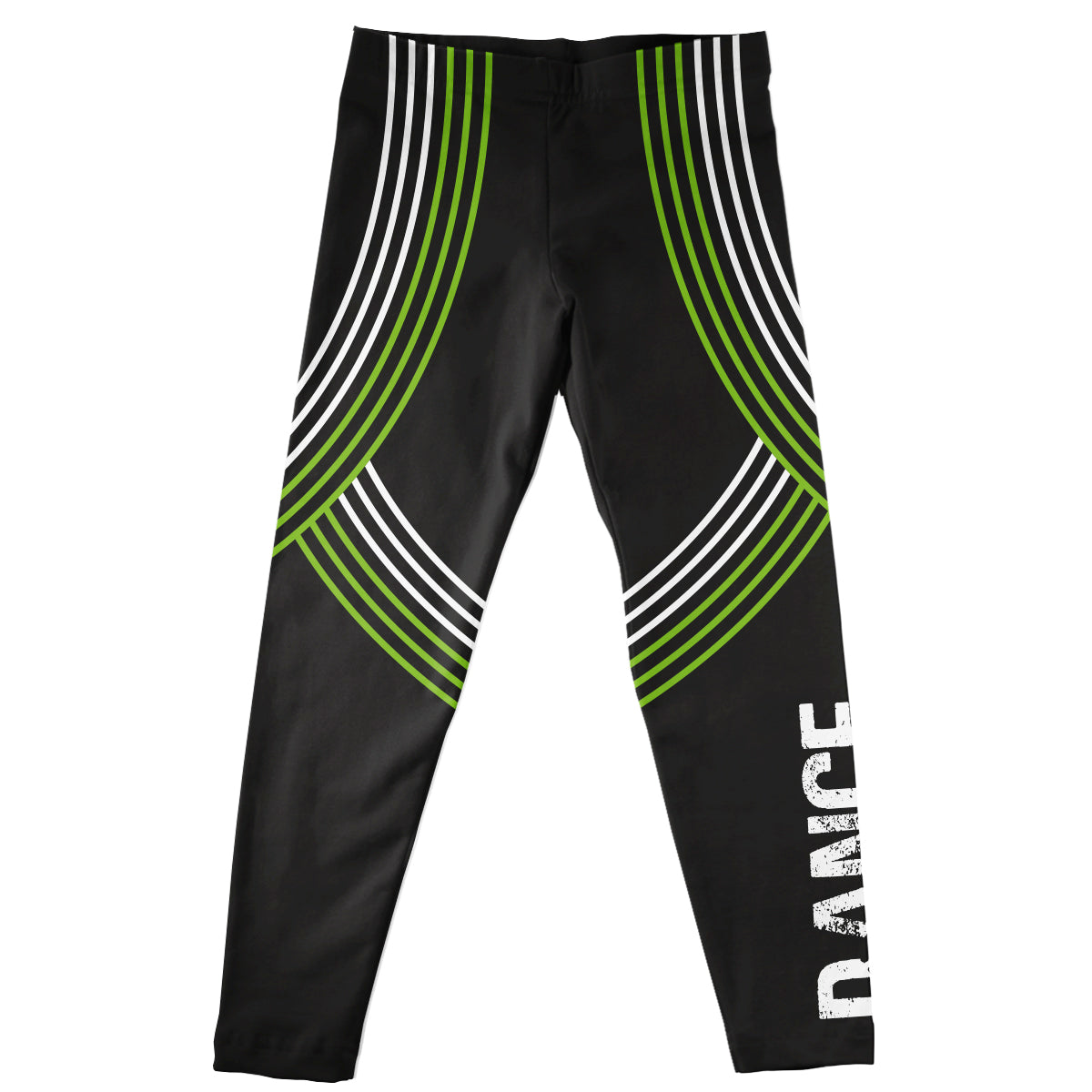Dance Stripes Black and Green Leggings