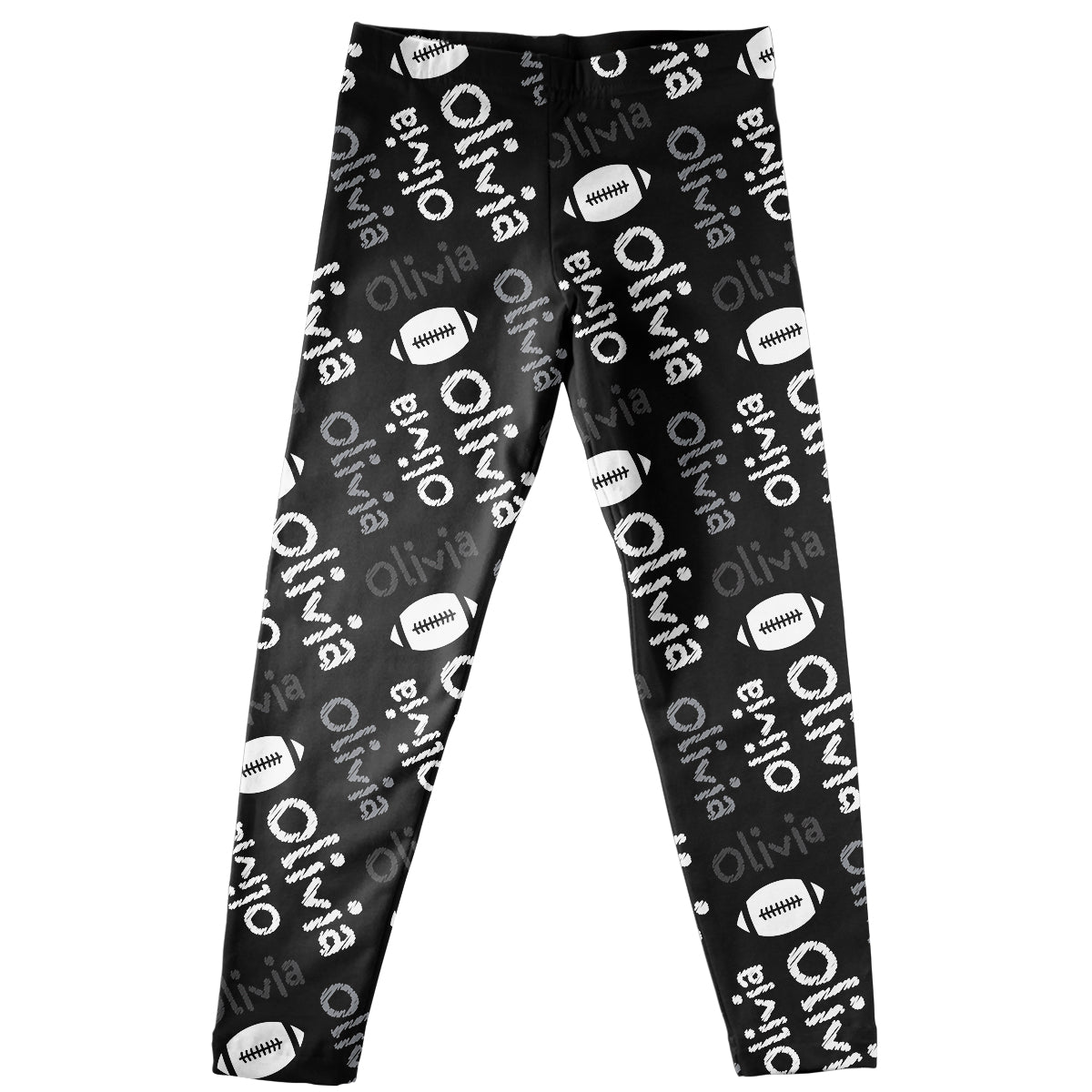 Football Name Black and White Leggings