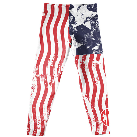 Flag American White Leggings