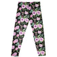 Flowers Print Black and Purple Leggings