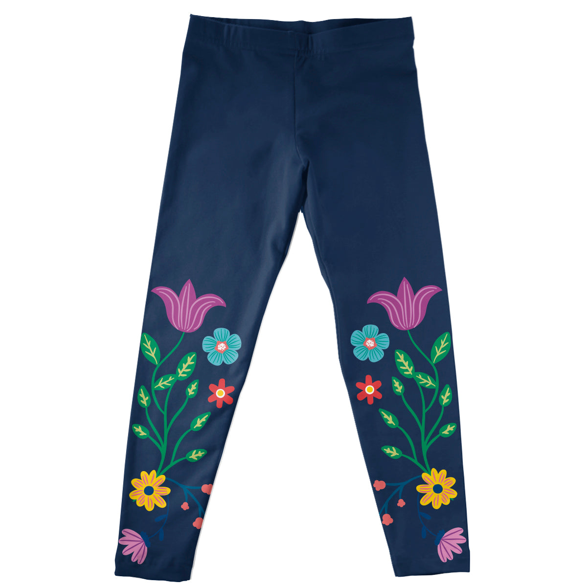 Flowers Navy Leggings