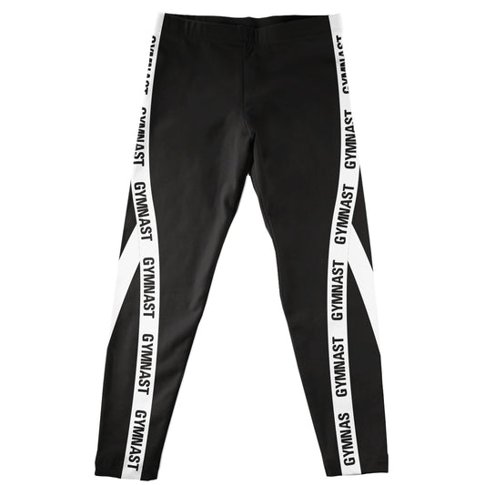 Gymnast Curves Stripes Black and White Leggings
