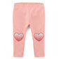 Glitter Heart Coral Leggings