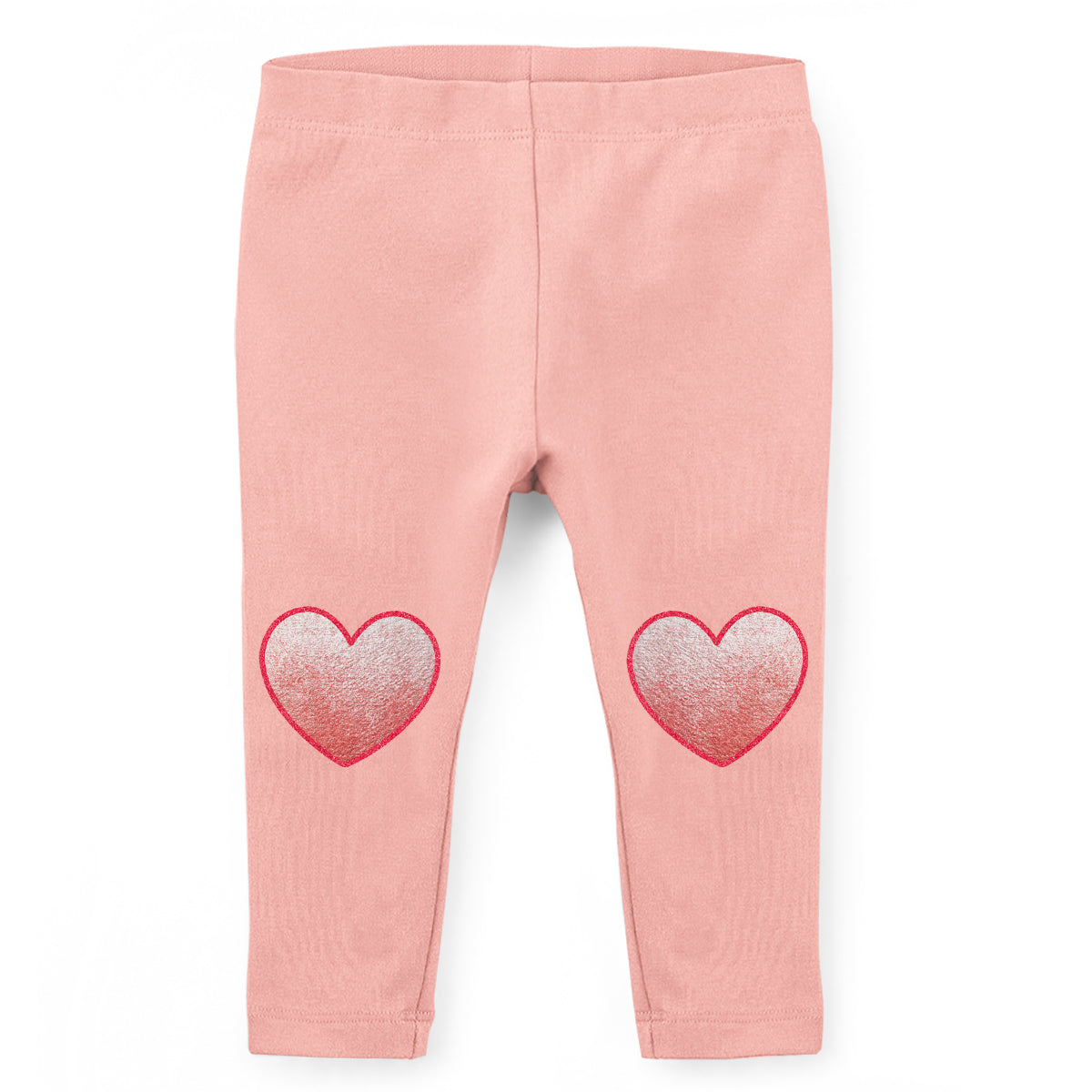 Glitter Heart Coral Leggings