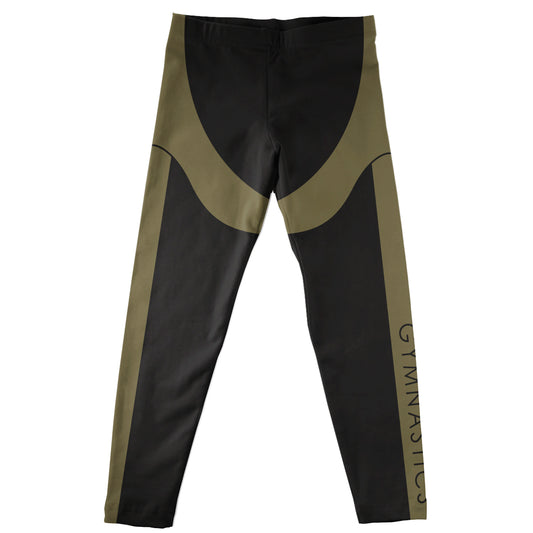 Gymnastics Black and Olive Green Leggings