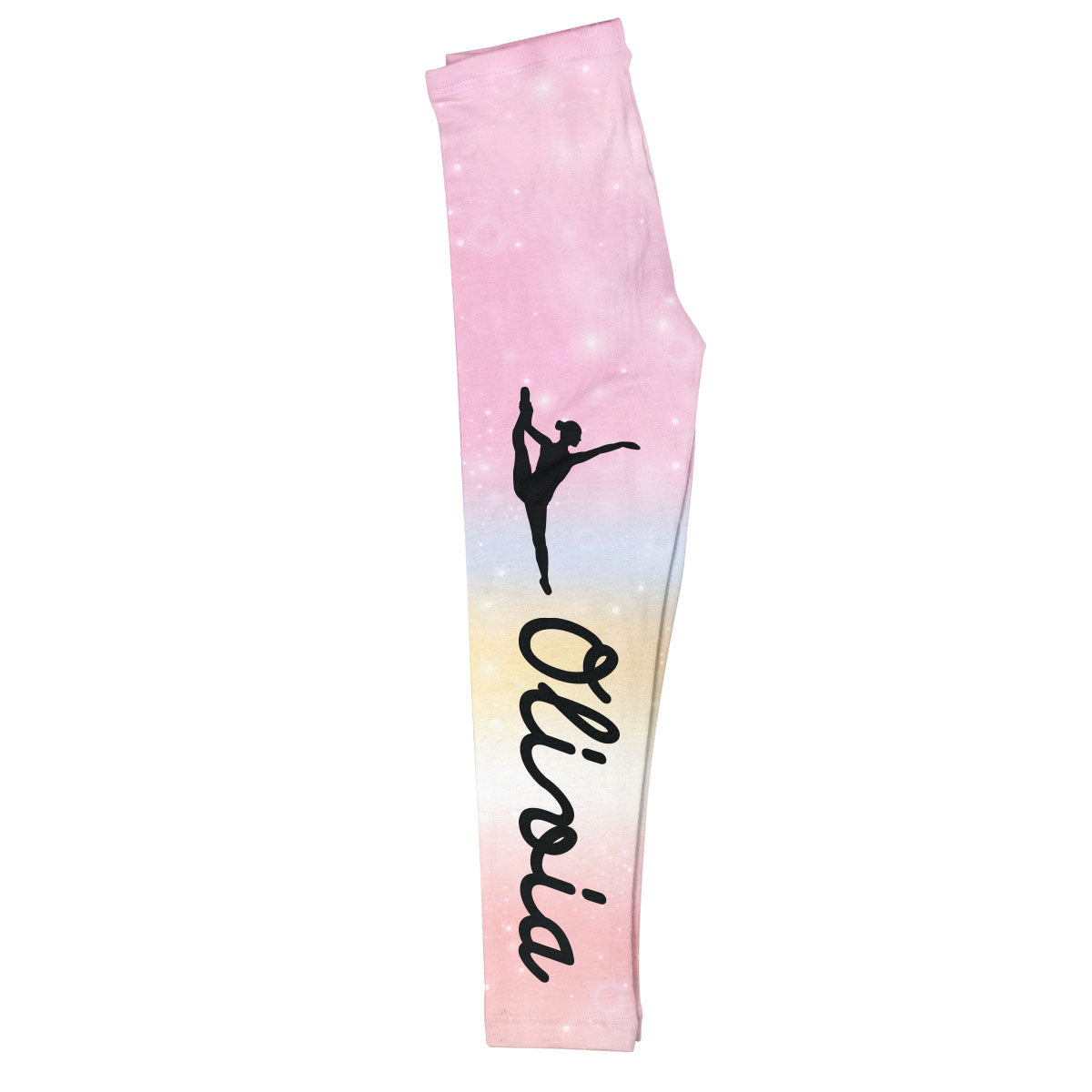 Gymnastics Name Pink And Blue Degrade Leggings