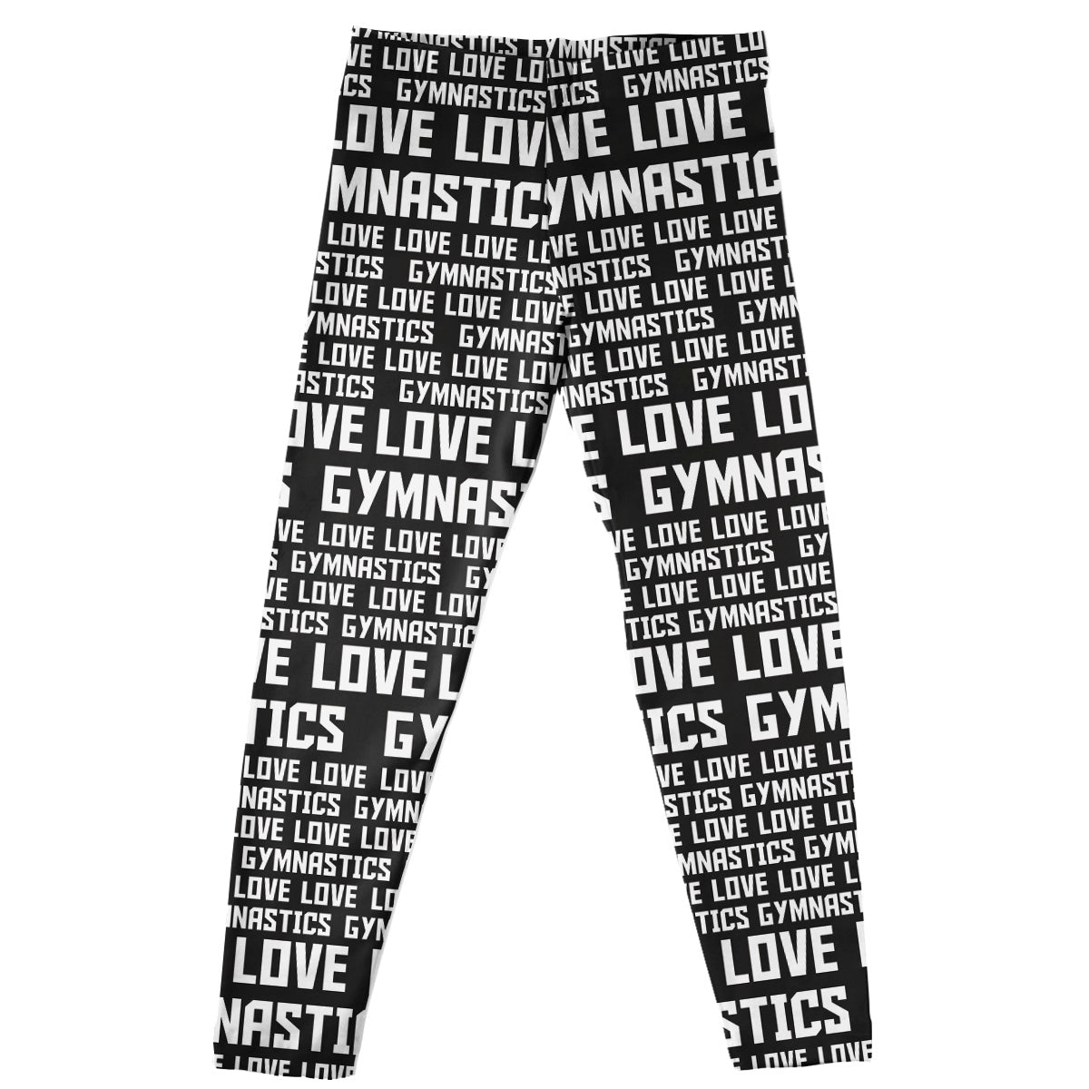 Gymnastics Print Black and White Leggings
