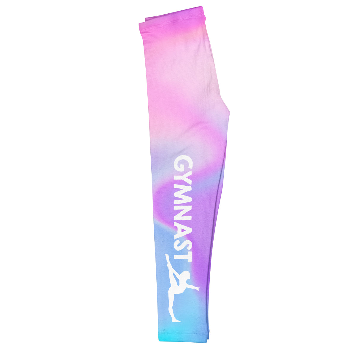 Gymnast Silhouette Pink Watercolor Leggings