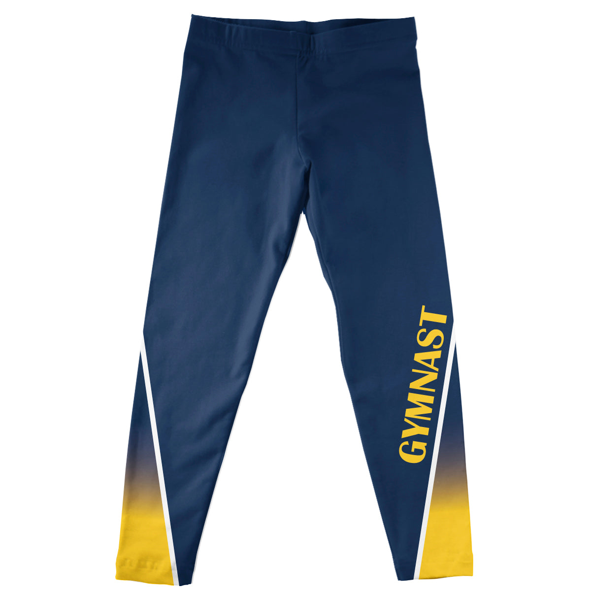 Gymnast Navy and Yellow Leggings