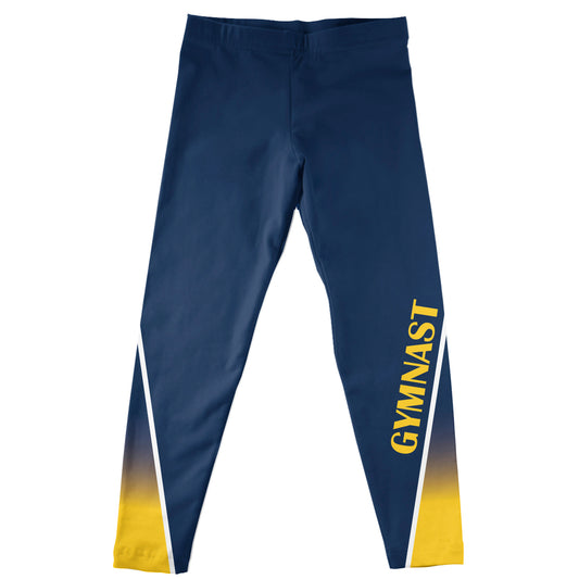 Gymnast Navy and Yellow Leggings
