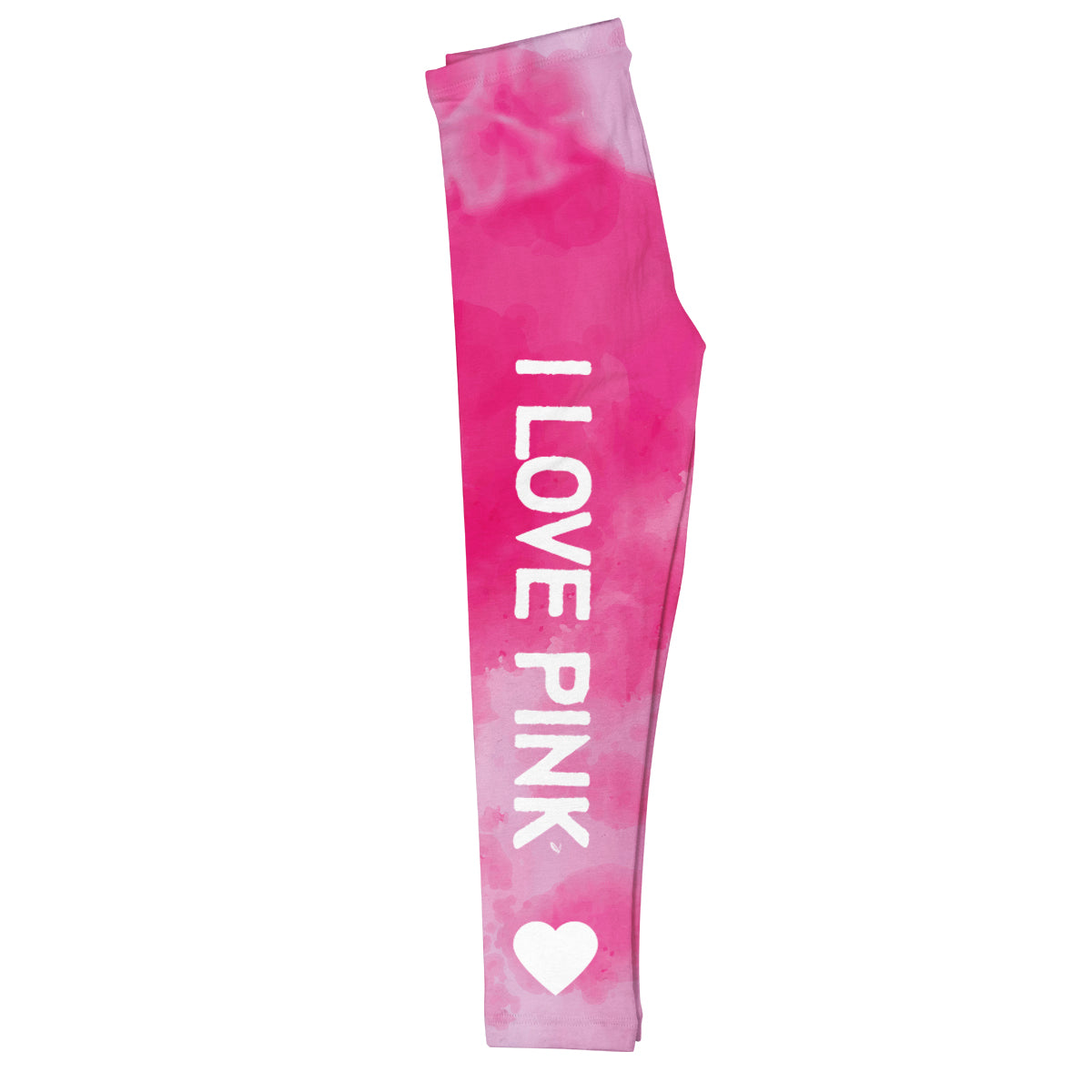 I Love Pink Watercolor Leggings