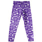 Monogram Football Purple and White Leggings