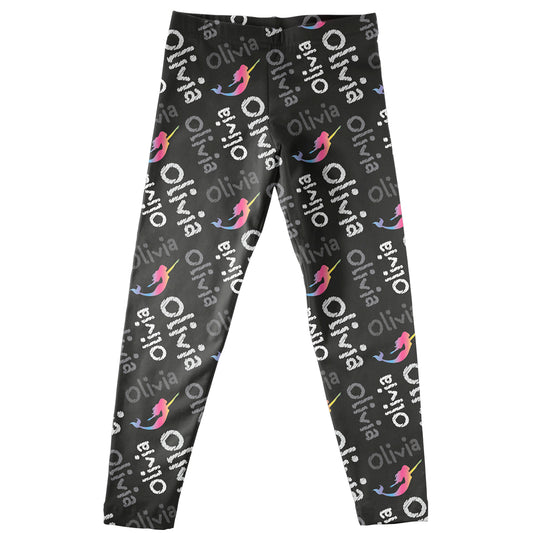 Mermaid Name Print Leggings - Wimziy&Co.