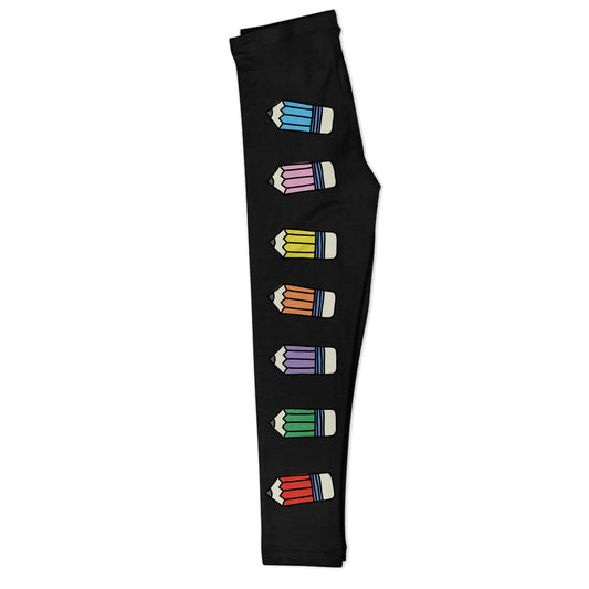 Pencils Stripe Black Leggings