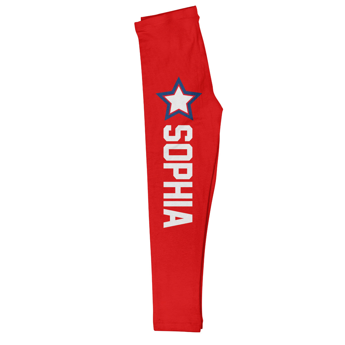 Stars Name Red and White Leggings