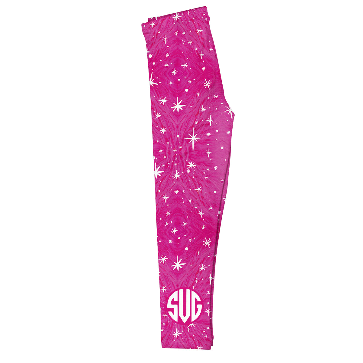 Stars Teddy Monogram Hot Pink Leggings