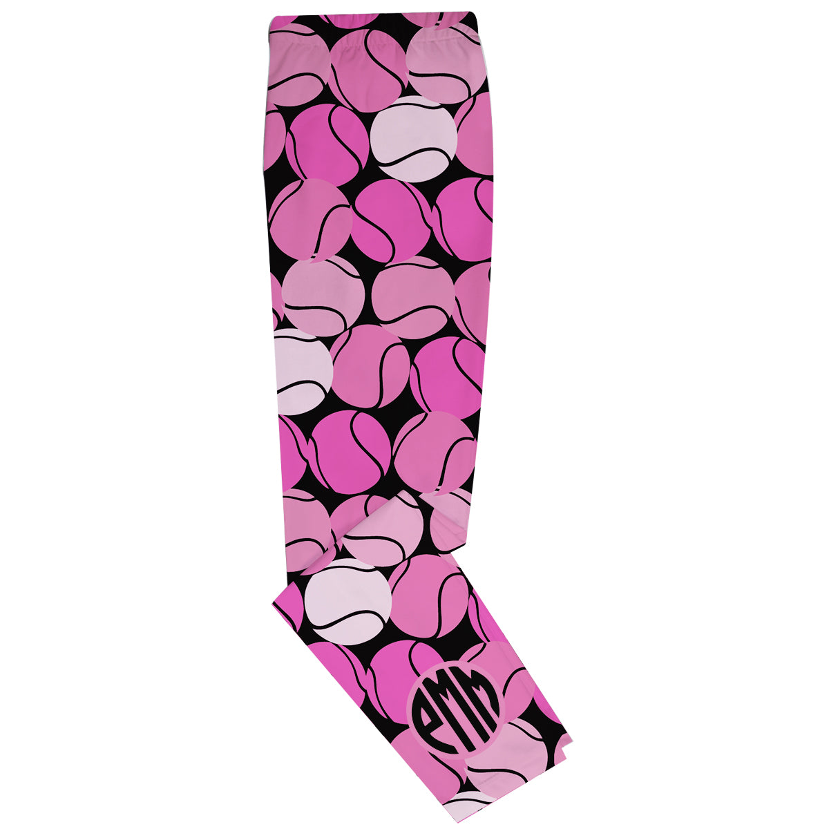 Tennis Ball Print Monogram Pink Leggings