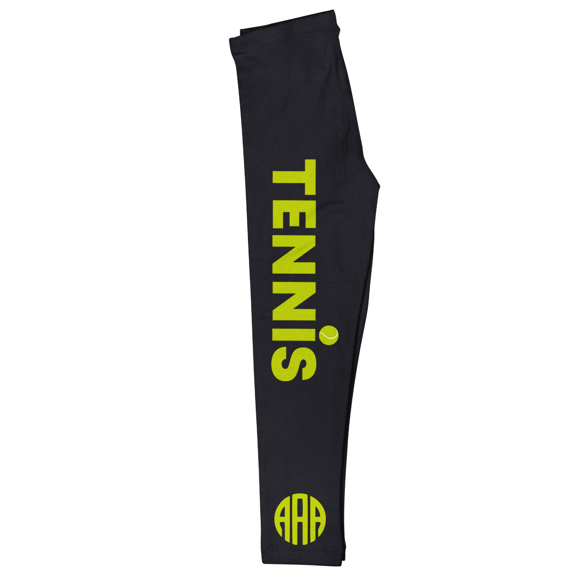 Tennis Monogram Black Leggings