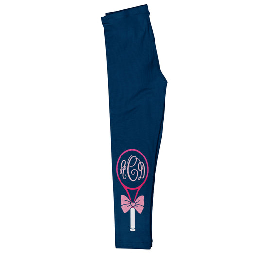 Tennis Personalized Monogram Navy Leggings