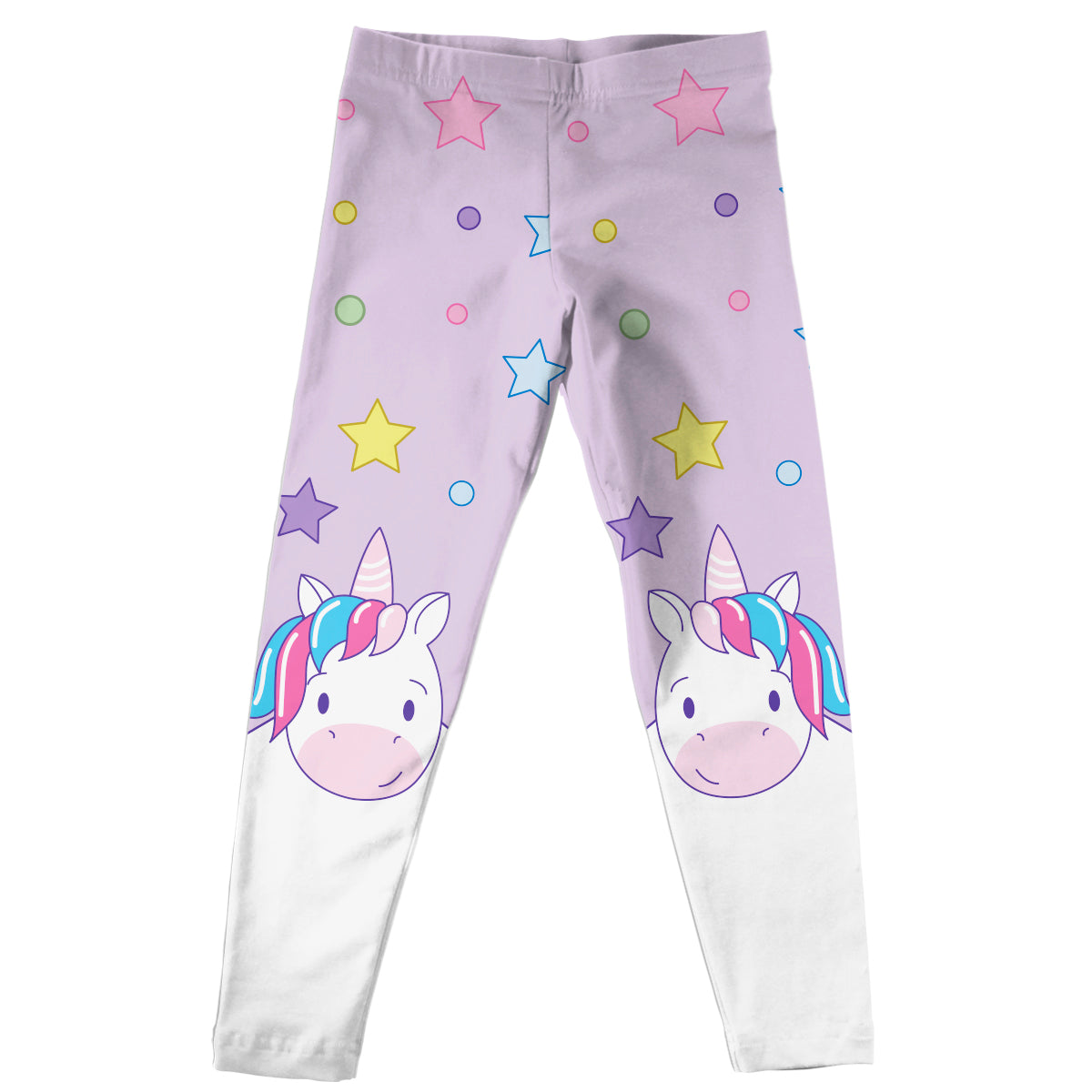 Unicorn and Stars Purple Leggings - Wimziy&Co.