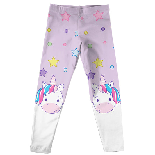 Unicorn and Stars Purple Leggings - Wimziy&Co.