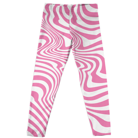 Waves Pink and White Leggings