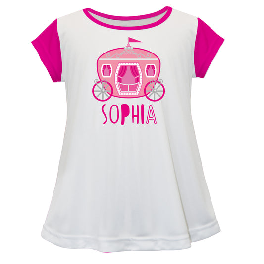 Carriage Name White Short Sleeve Laurie Top