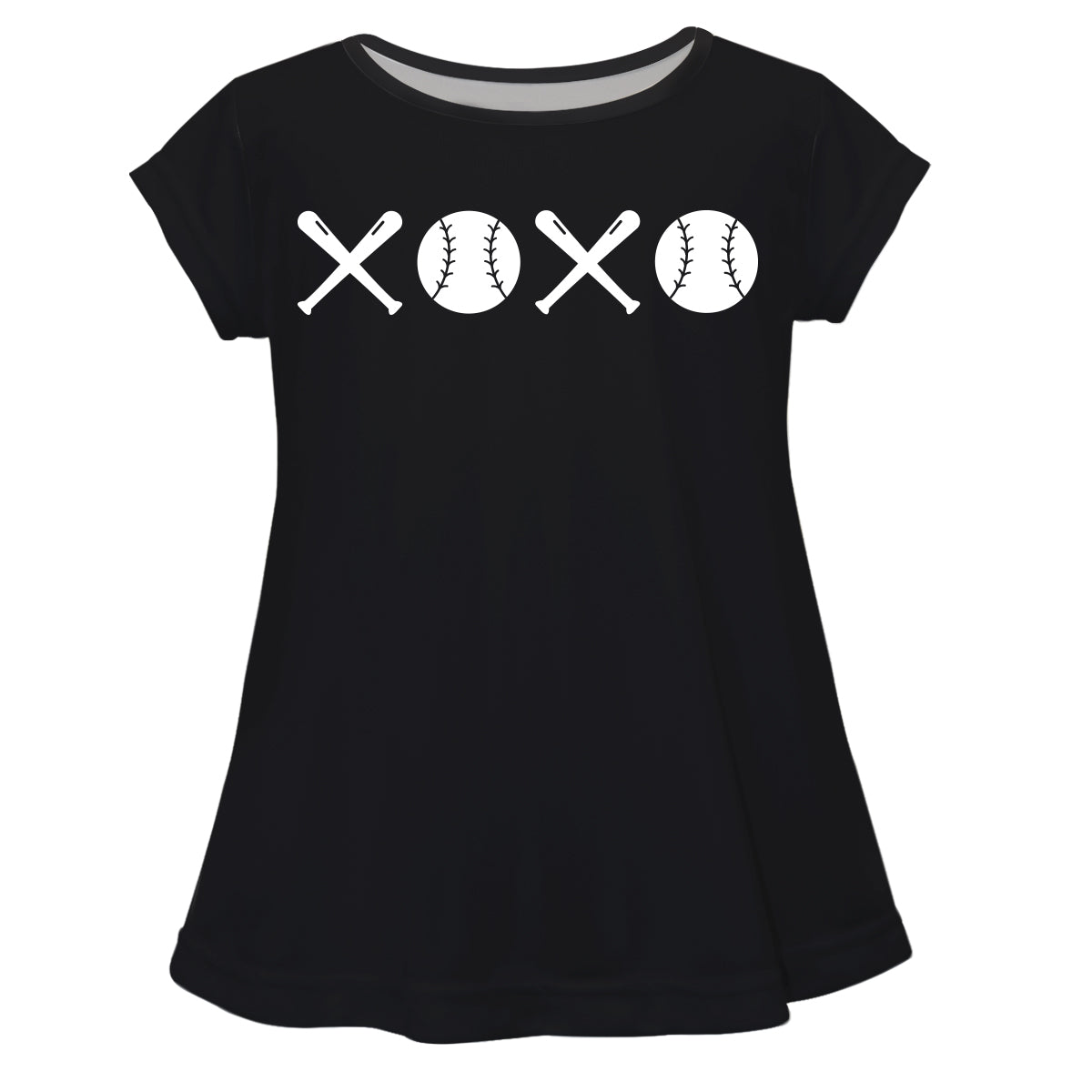 Baseball Black Short Sleeve Laurie Top