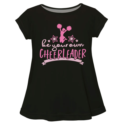 Be Your Own Cheerleader Black Short Sleeve Laurie Top