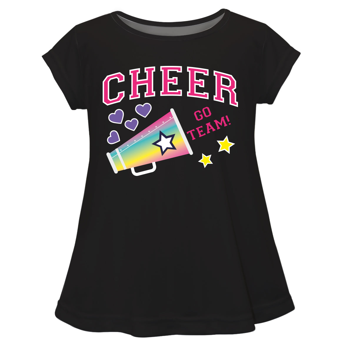 Cheer Go Team Black Short Sleeve Laurie Top