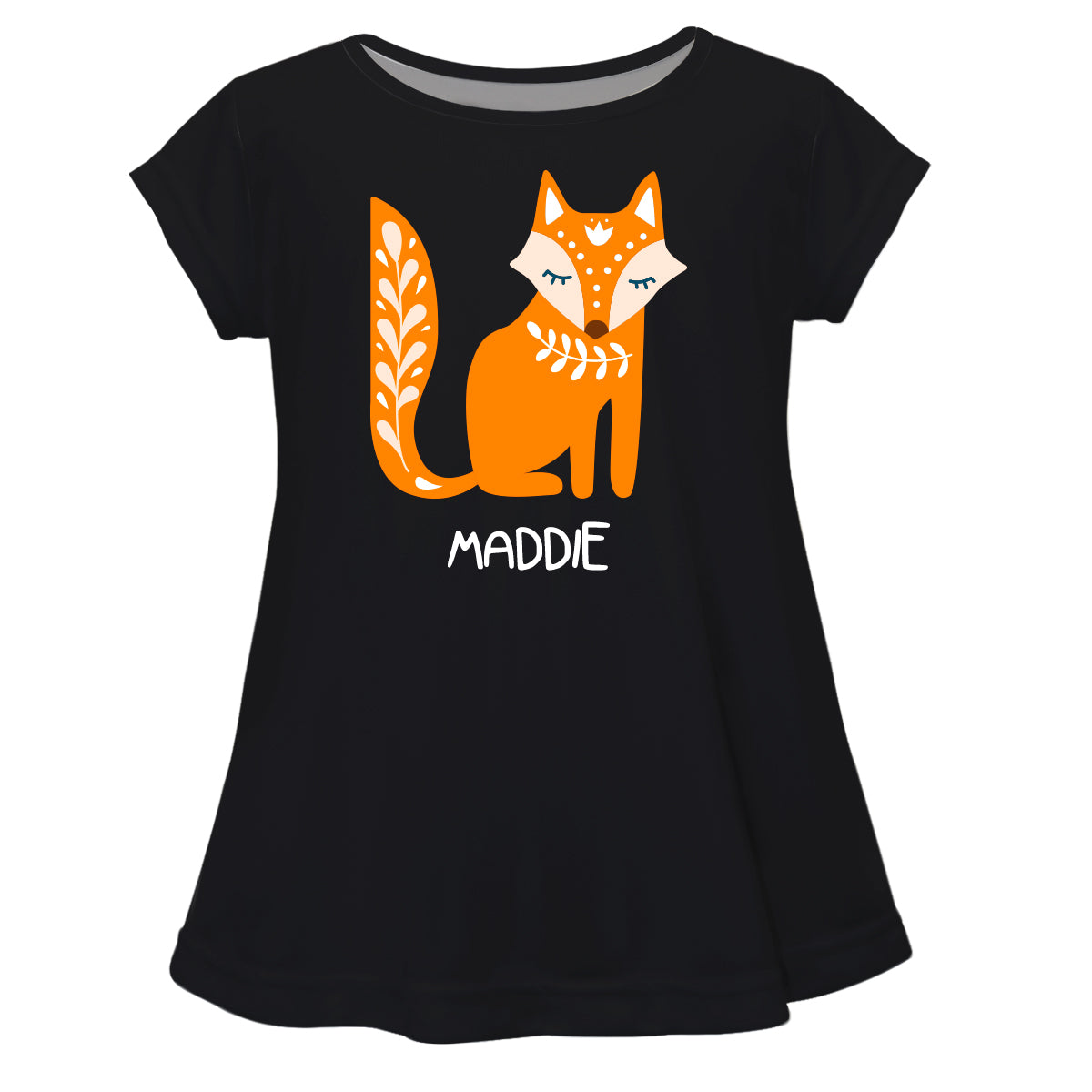 Fox Name Black Short Sleeve Laurie Top