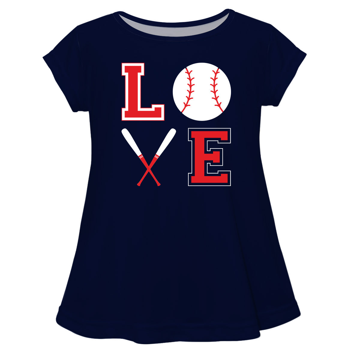 Love Baseball Navy Short Sleeve Laurie Top