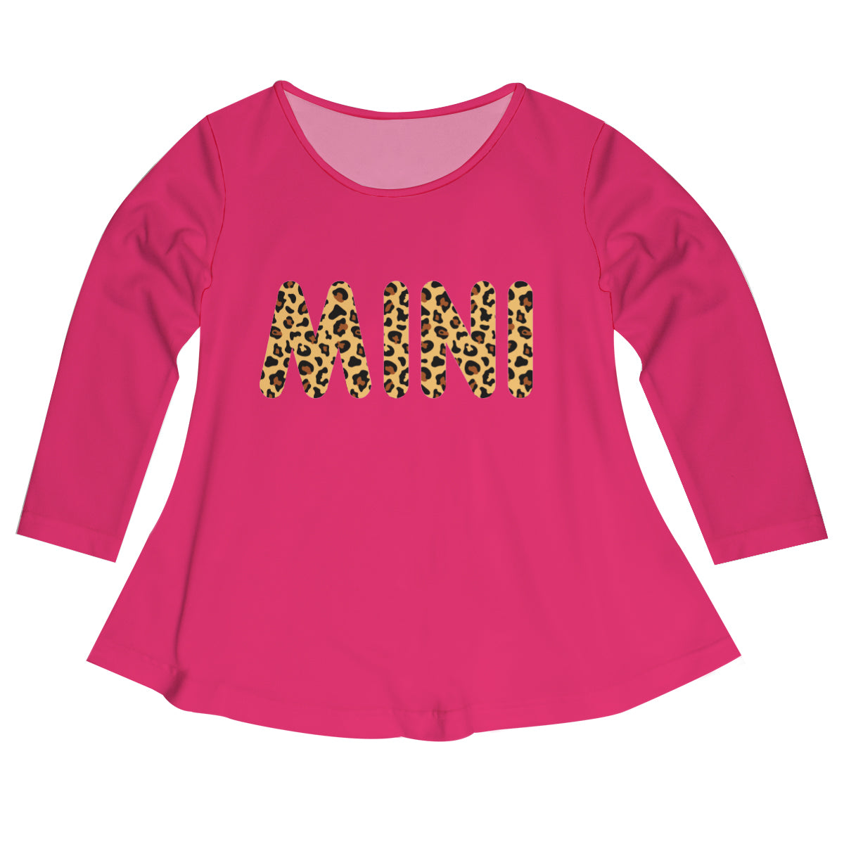Mini Leopard Print Hot Pink Long Sleeve Laurie Top