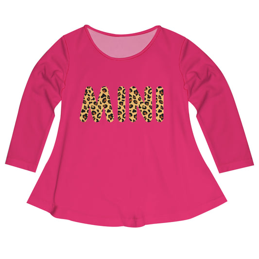 Mini Leopard Print Hot Pink Long Sleeve Laurie Top