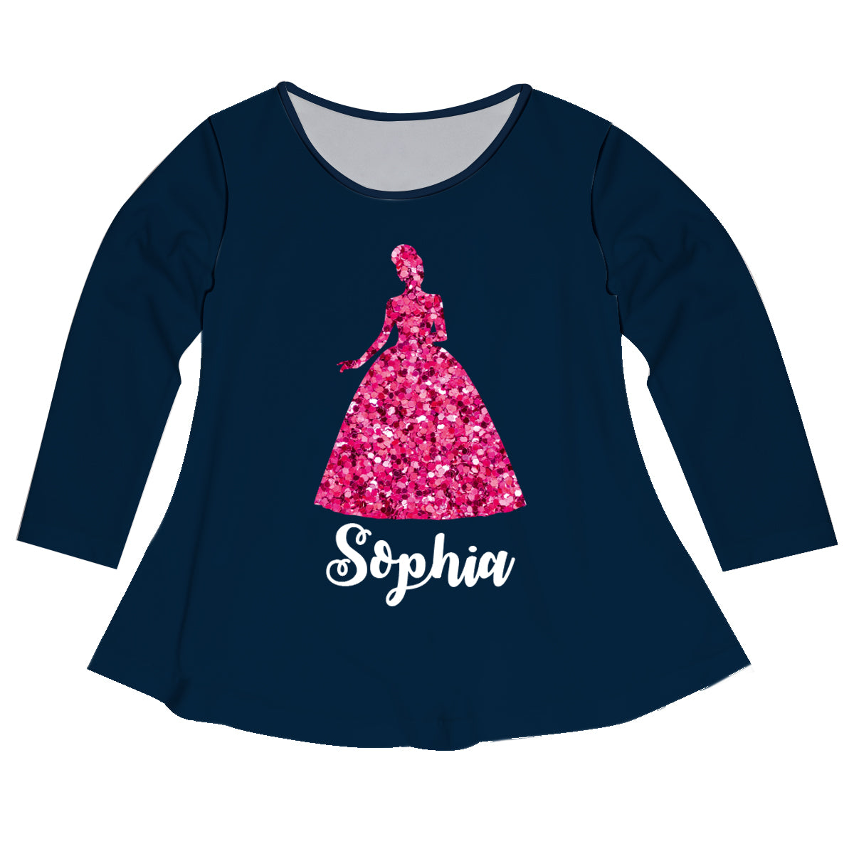 Princess Name Navy Long Sleeve Laurie Top