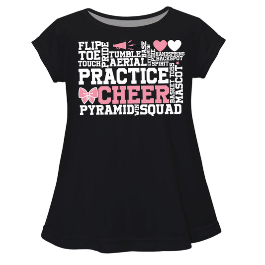 Practice Cheer Black Short Sleeve Laurie Top