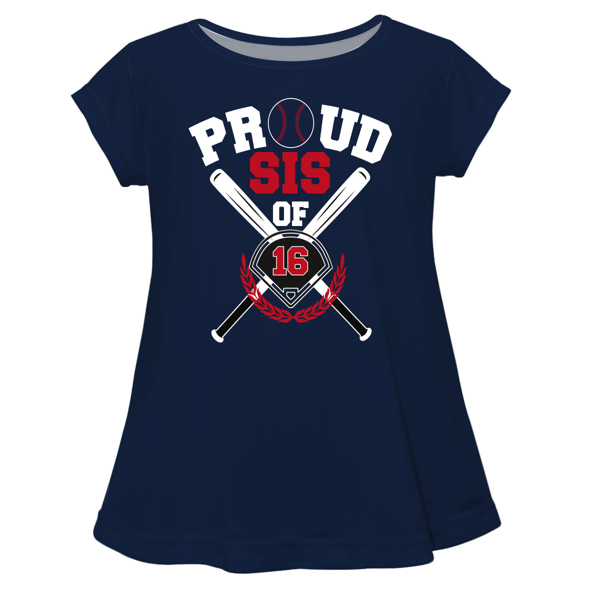 Proud Sis Of Number Navy Short Sleeve Laurie Top