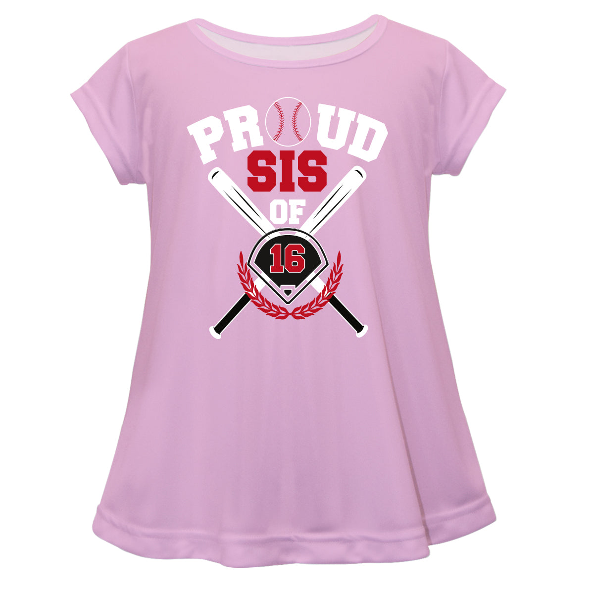 Proud Sis Of Number Pink Short Sleeve Laurie Top