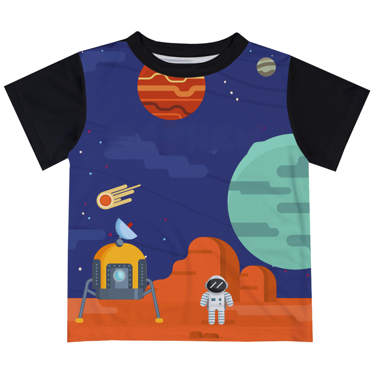 Astronaut Space Name Blue Short Sleeve Boys Tee Shirt - Wimziy&Co.