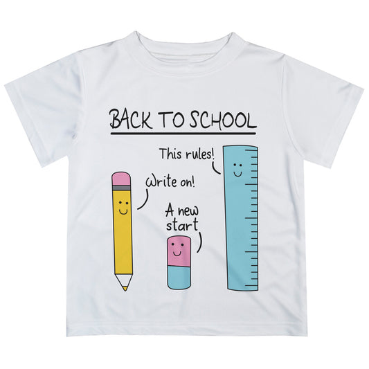 Back To School Elements White Short Sleeve Tee Shirt