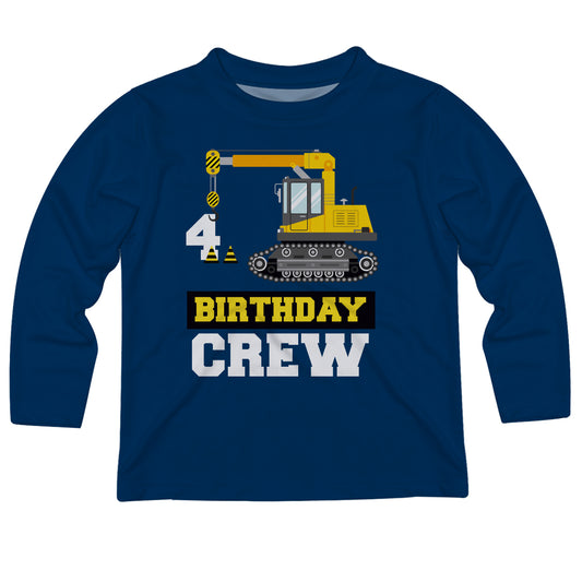 Birthday Crew Your Age Navy Long Sleeve Tee Shirt