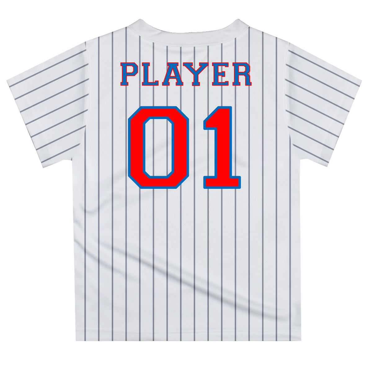 Baseball Personalized Name and Number White Gray Stripes Short Sleeve Tee Shirt - Wimziy&Co.