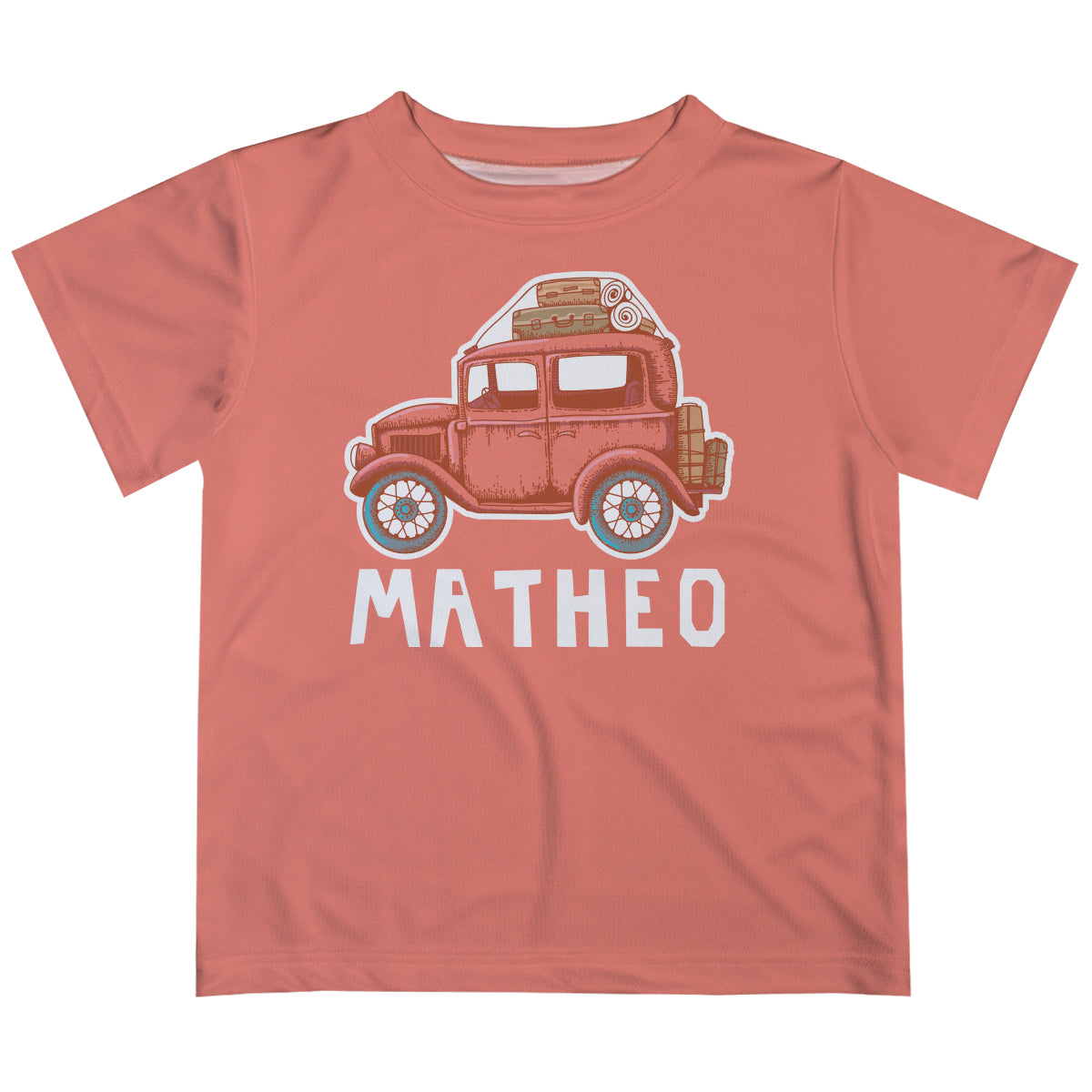 Car Name Coral Short Sleeve Tee Shirt