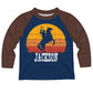 Cowboy Name Navy and Brown Long Sleeve Tee Shirt