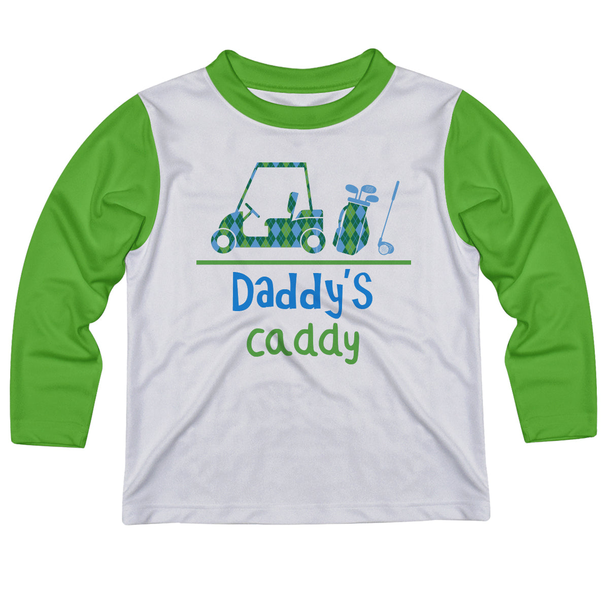Daddy´s Caddy Golf White Long Sleeve Boys Tee Shirt