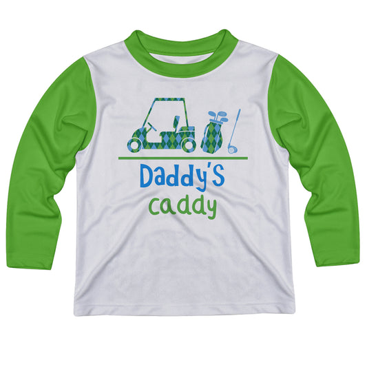 Daddy´s Caddy Golf White Long Sleeve Boys Tee Shirt