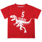 Dinosaur Name and Your Age Red Short Sleeve Tee Shirt