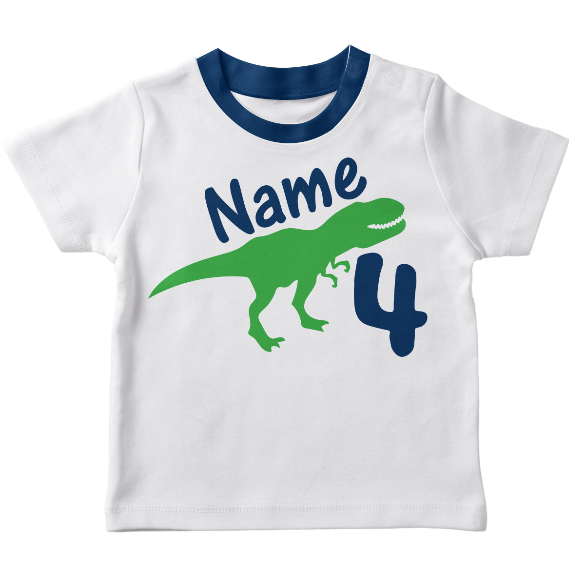 Dinosaur Name and Your Age White Short Sleeve Tee Shirt