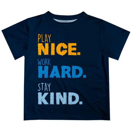 Nice Hard Kind Navy Short Sleeve Tee Shirt